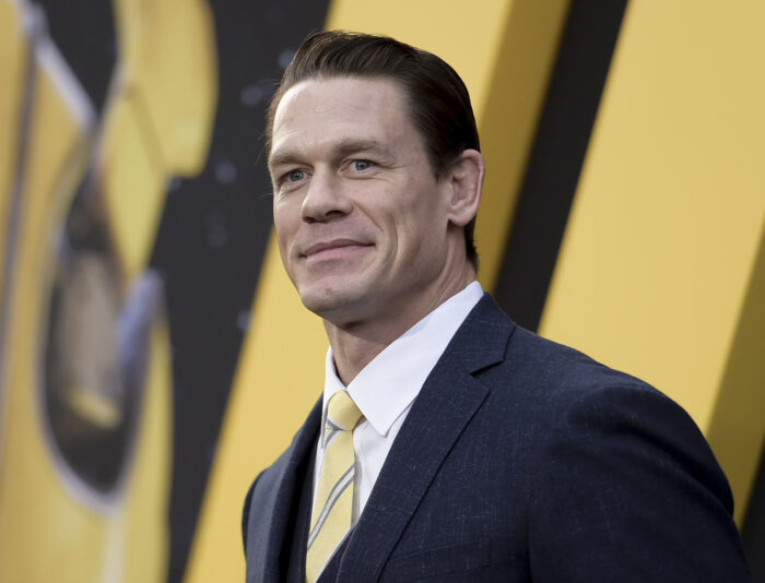 FILE - This Dec. 9, 2018 file photo shows John Cena at the premiere of "Bumblebee" in Los Angeles. Cena stars in “64th Man”, an audio series premiering on Audible on Thursday.  (Photo by Richard Shotwell/Invision/AP, File)