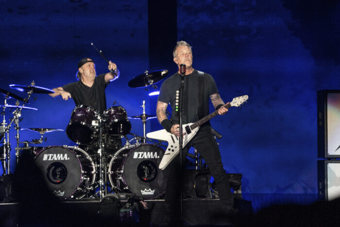 James Hetfield of Metallica performs at Welcome to Rockville at Daytona International Speedway on Sunday, Nov. 14, 2021, in Daytona Beach, Fla. (Photo by Amy Harris/Invision/AP)