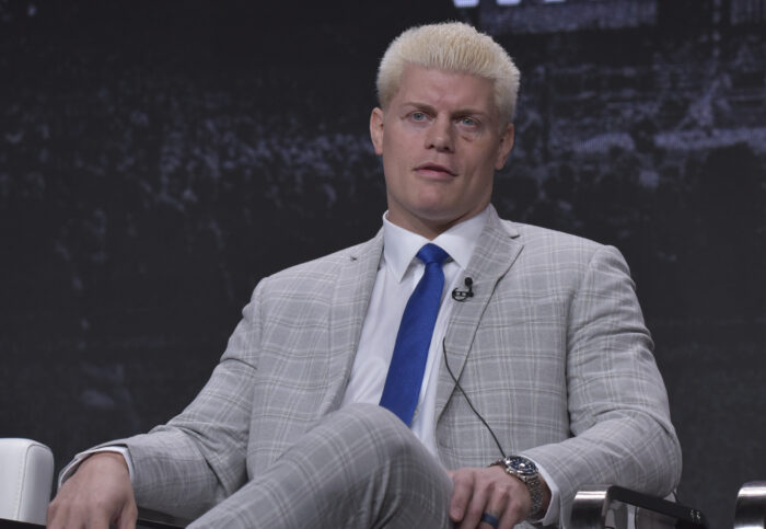 Cody Rhodes participates in TNT's "All Elite Wrestling" panel at the Television Critics Association Summer Press Tour on Wednesday, July 24, 2019, in Beverly Hills, Calif. (Photo by Richard Shotwell/Invision/AP)